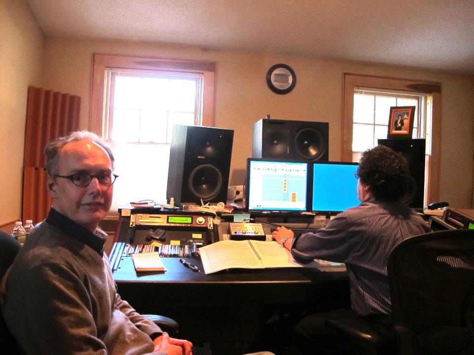 Mixing in the studo with Adam Abeshouse